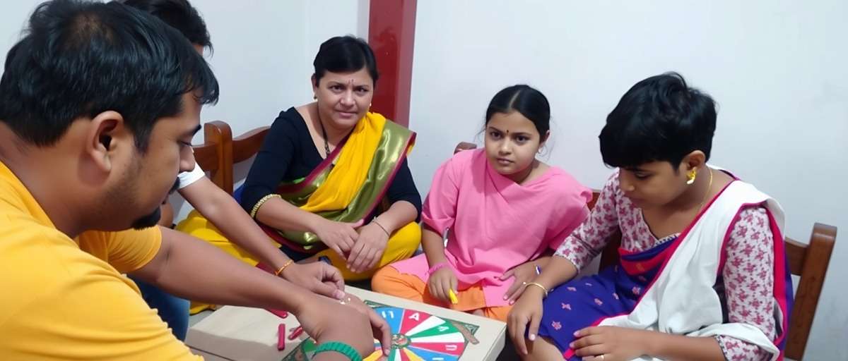 Cumin Magic Family Gameplay Cumin Magic players of different ages enjoying the game together at a family gathering in India