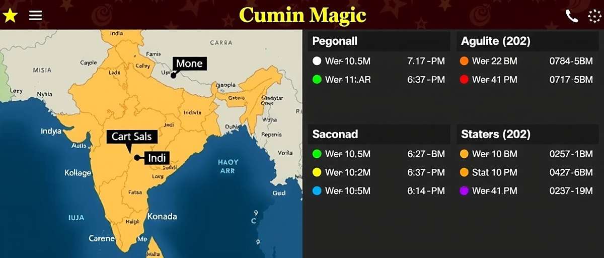 Cumin Magic Regional Popularity in India Cumin Magic regional popularity map showing the game's download distribution across different states of India